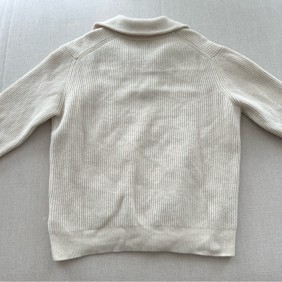 MASSIMO DUTTI Extrafine Wool Blend Ribbed Knit Polo Sweater - Picture 5 of 16